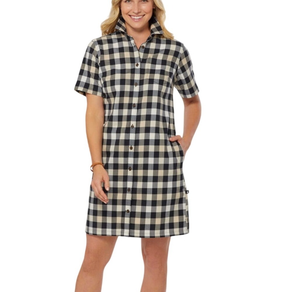 Alaskan Hardgear by Duluth Trading Co Plaid Button Up Shirt Dress Womens Size L